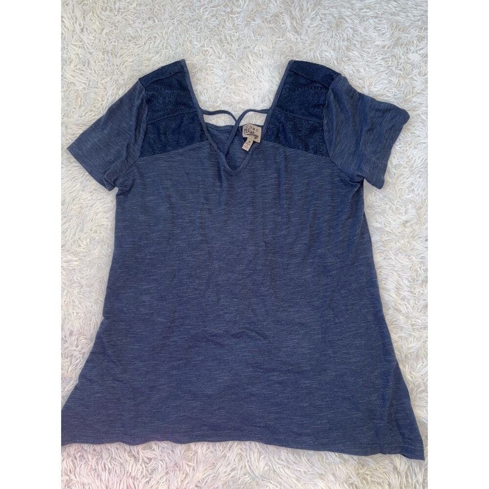 Como Vintage Women’s Sz. M Blue Lace/strap Design Top. Delicate, Pretty